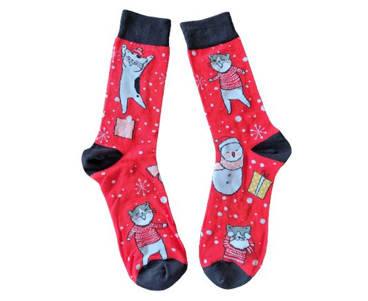 Fun Winter Cat Socks