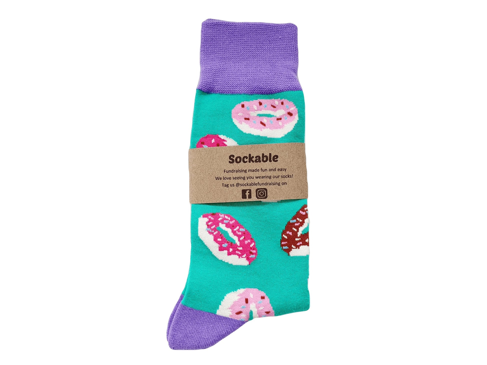 Colorful socks with donut patternbackground