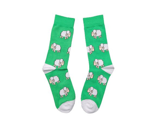 Green sheep socks
