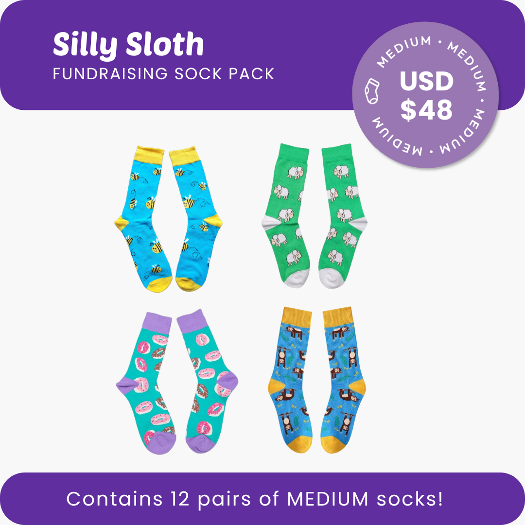 Silly Sloth Fundraising Sock Pack